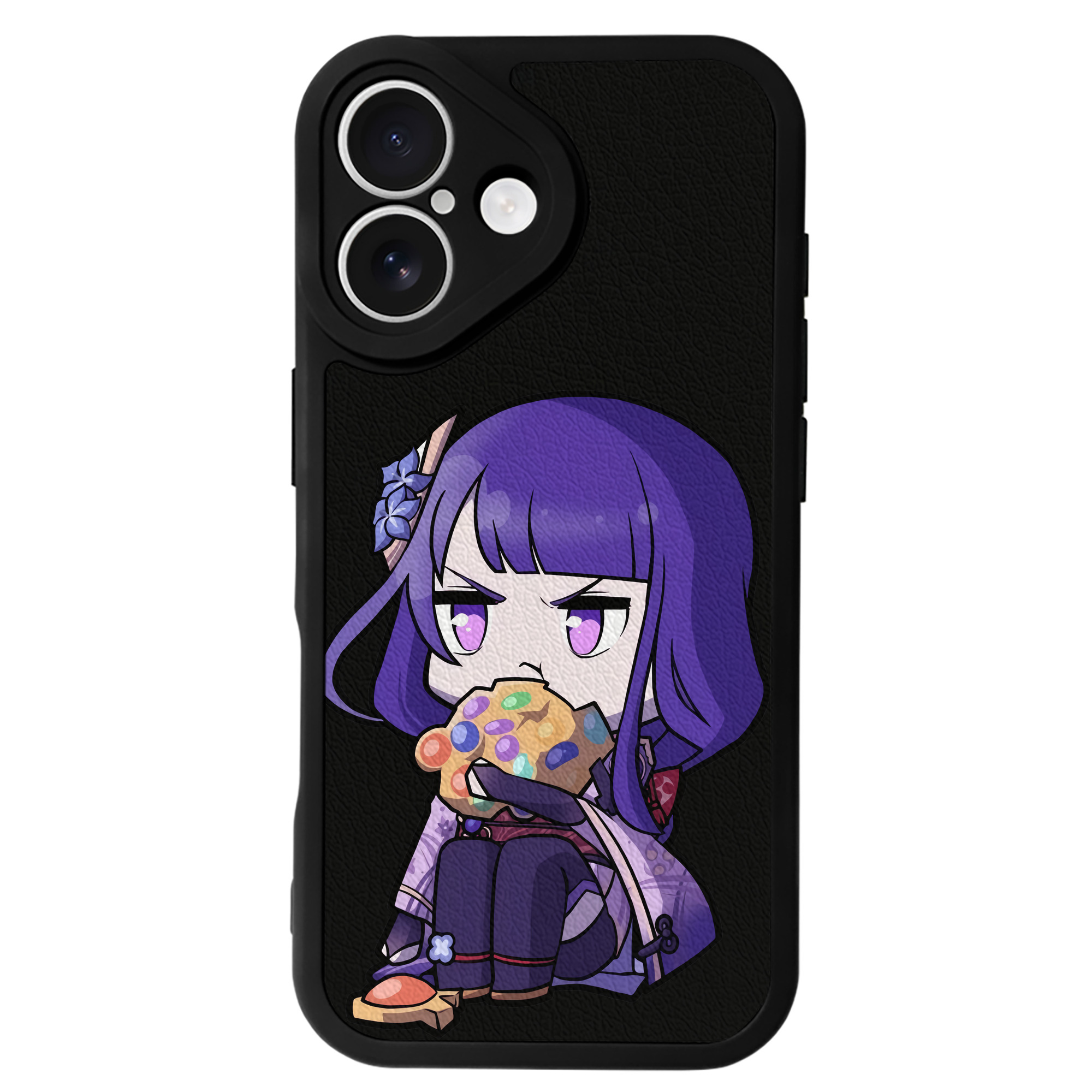 げんし神 雷電将軍 らいでんしょうぐん genshin Raiden Shogun 【iPhone 16シリーズ対応】シリコンスマホケース（レザー調） 材質：シリコン